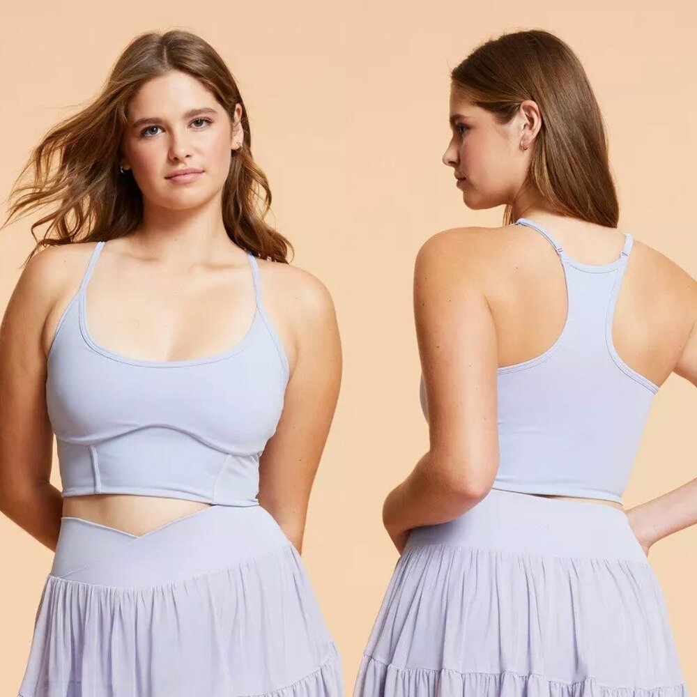Blogilates Corset Cropped Bralette, Light Purple, L